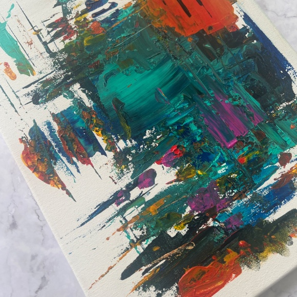 Lines Are Drawn - Abstract Acrylic Texture Painting | Original Artwork 12x16 Can - Picture 5 of 6